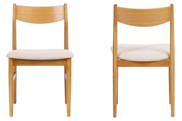 MAZZONI EXPORT CAMELIA Világos Bézs/Natúr Tölgy váz - KÁRPITOZOTT FA SZÉK NAPPALIBA ÉTKEZŐBE KONYHÁBA MODERN CLASSIC