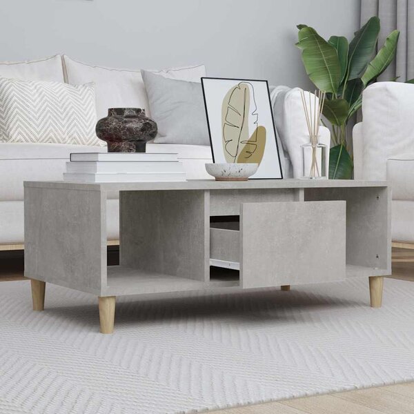Betonszürke szerelt fa dohányzóasztal 90x50x36,5 cm