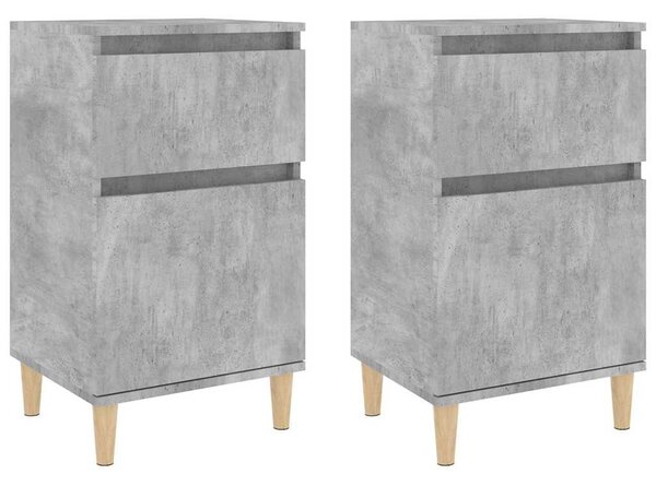 2 db betonszürke éjjeliszekrény 40 x 35 x 70 cm