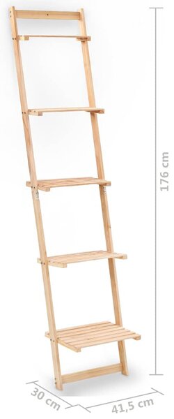 Cédrusfa létra fali polc 41,5 x 30 x 176 cm