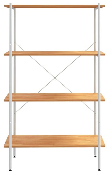 Fehér és tölgyfa 4 szintes polcrendszer 80x40x130 cm