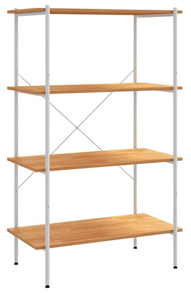 Fehér és tölgyfa 4 szintes polcrendszer 80x40x130 cm