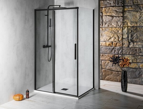 Polysan Polysan, ALTIS LINE BLACK téglalap alakú zuhanyparaván 900x800 mm, bal / jobb változat, sarokbejárat, AL1592BAL1582B