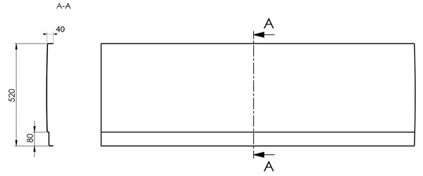 Polysan Polysan, COUVERT előlap jobb, 170x52cm, 72860