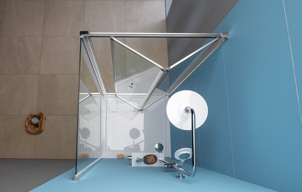 Polysan Polysan, EASY LINE négyzet alakú zuhanyparaván 700x700mm, összecsukható ajtó, bal/jobb változat, átlátszó üveg, EL1970EL3115