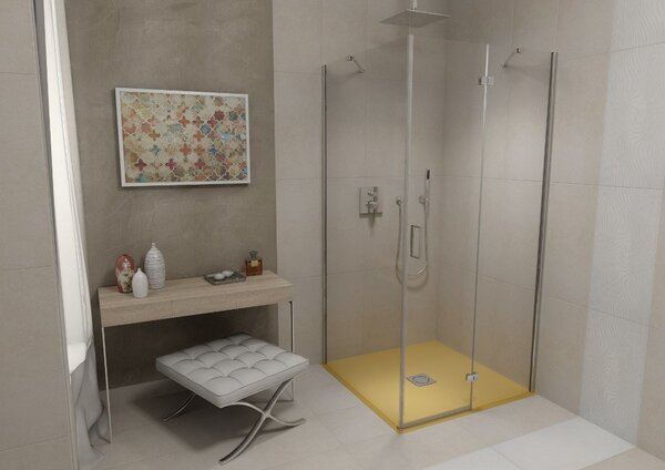 Polysan Öntött márványból készült Polysan, FLEXIA zuhanytálca 100x80x3cm méretállítási lehetőséggel, 72926