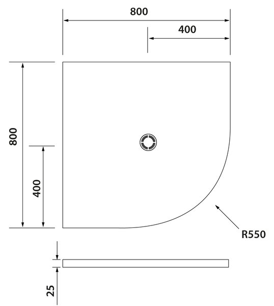 Polysan Polysan, FLEXIA öntött márvány zuhanytálca negyed, állítható, 80x80x2,5cm, R550, 91171