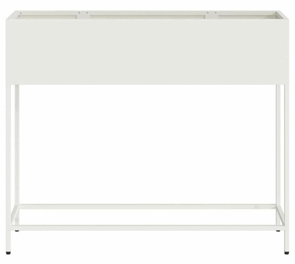 Magas Kerti Cserép Fehér 100 x 26 x 82 cm Acél