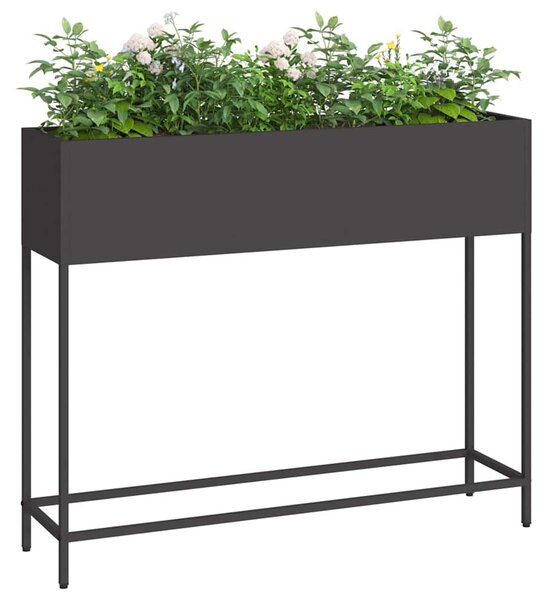 Magas Kerti Cserép Fekete 100 x 26 x 82 cm Acél