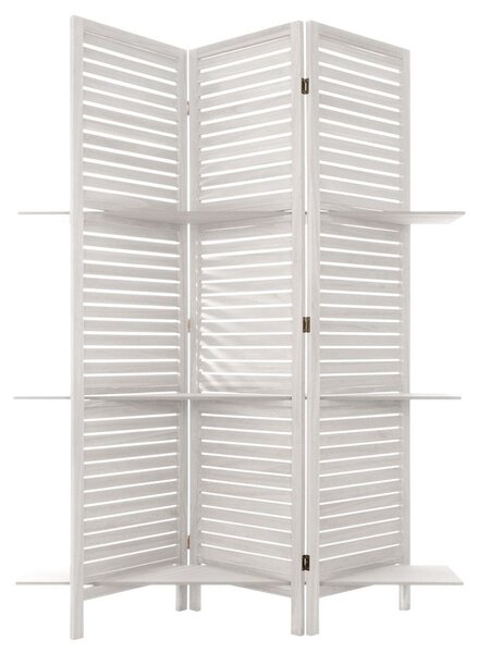 Paraván, polcokkal, 3 részes, fehér - SAIGON