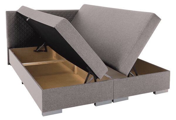 KONDELA Boxspring ágy, szürkésbarna Taupe, 140x200, ADARA