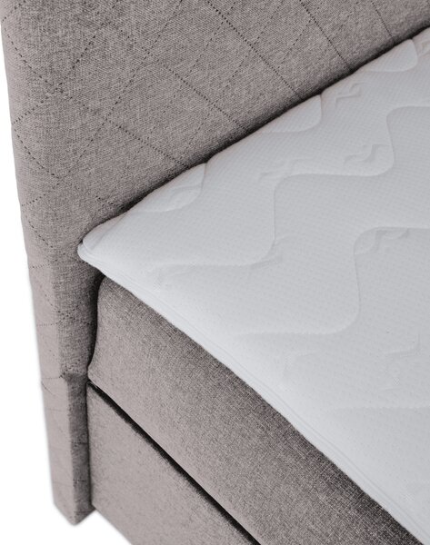 KONDELA Boxspring ágy, szürkésbarna Taupe, 140x200, ADARA