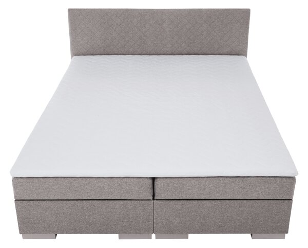 KONDELA Boxspring ágy, szürkésbarna Taupe, 140x200, ADARA