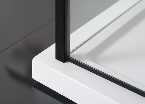 Polysan Polysan, Zoom Line fekete téglalap alakú zuhanyparaván 800x900mm L / R változat, ZL1280BZL3290B