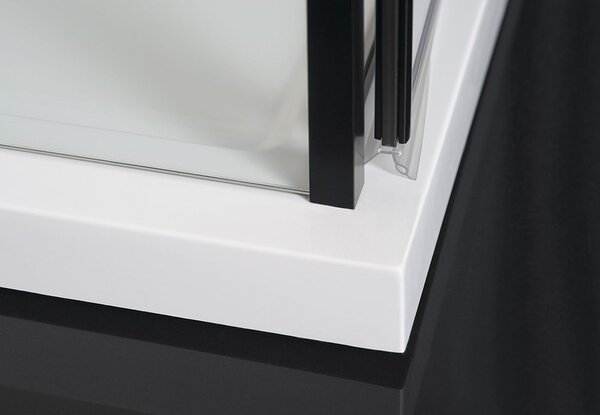 Polysan Polysan, Zoom Line fekete téglalap alakú zuhanyparaván 800x900mm L / R változat, ZL1280BZL3290B