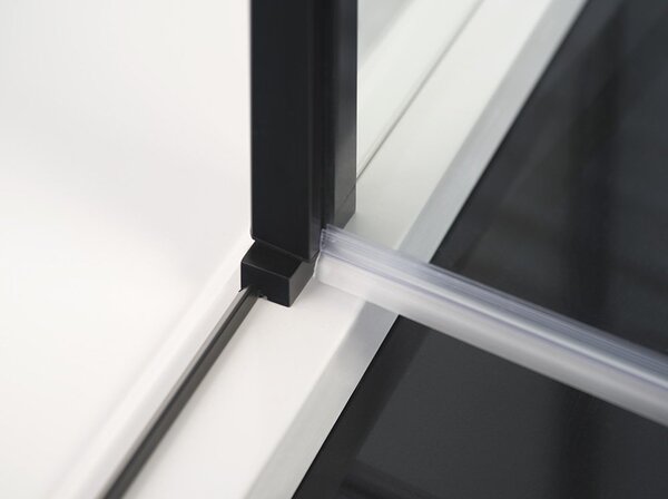 Polysan Polysan, ZOOM LINE BLACK zuhanyajtó 1000mm, átlátszó üveg, ZL1310B