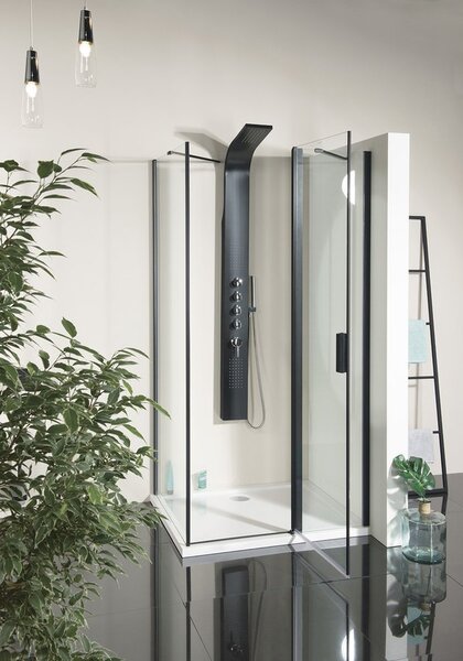 Polysan Polysan, Zoom Line fekete téglalap alakú zuhanyparaván 1000x800mm L / R változat, ZL1310BZL3280B