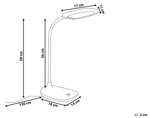 LED asztali lámpa HYDRA Dimmer funkcióval Fekete