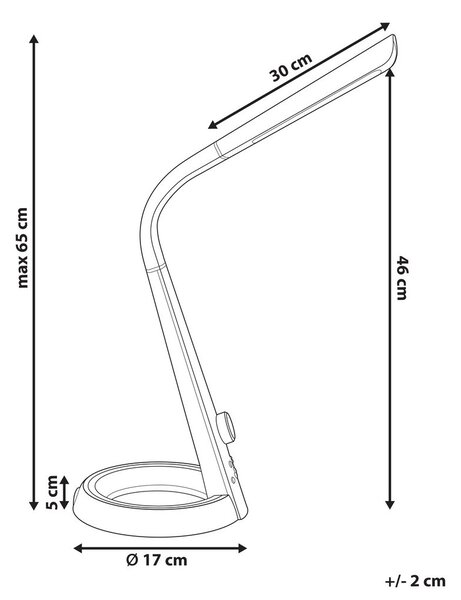 LED asztali lámpa CANOPUS USB porttal Ezüst