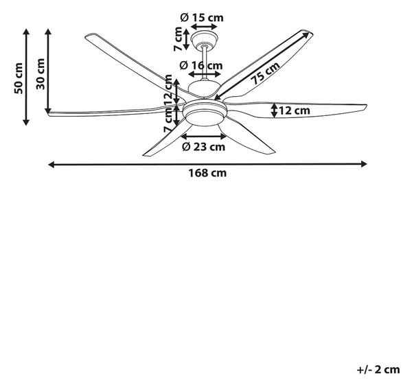 Mennyezeti ventilátor világítással VERDURE Távirányítóval LED Barna