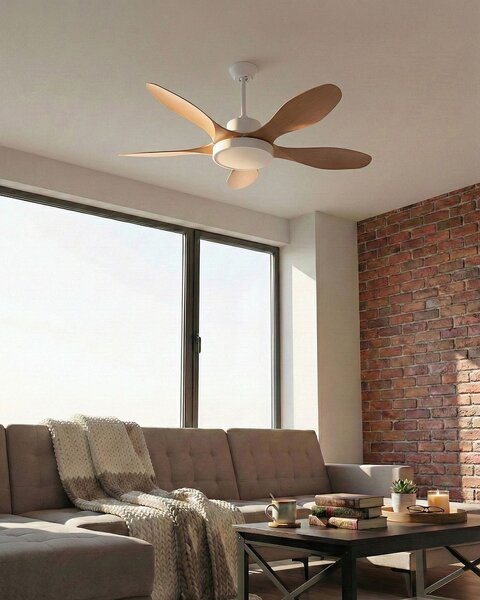 Mennyezeti ventilátor világítással BARBET Távirányítóval LED Világosbarna