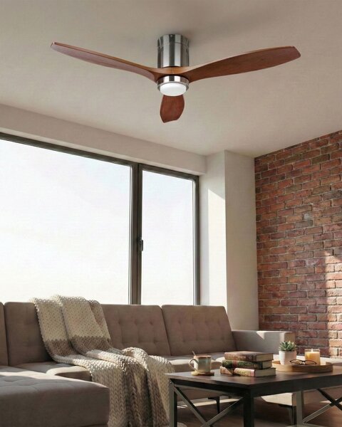 Mennyezeti ventilátor világítással PIAYE Távirányítóval LED Barna