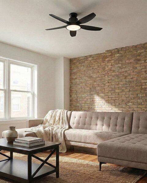 Mennyezeti ventilátor világítással LOUVET Távirányítóval LED Fekete