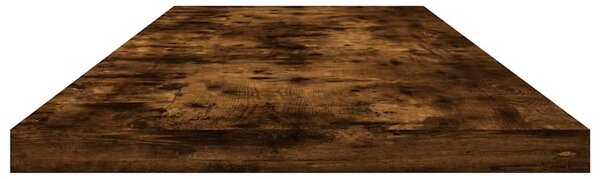 4 db füstös tölgy színű szerelt fa fali polc 100 x 20 x 1,5 cm