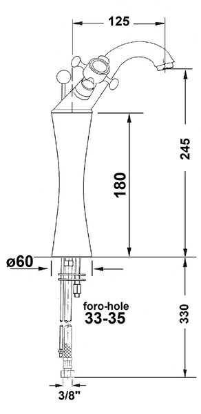 Reitano Rubinetteria Reitano Rubinetteria, ANTEA szabadon álló mosdócsap lefolyóval, magasság 245mm, króm / arany, 3172L