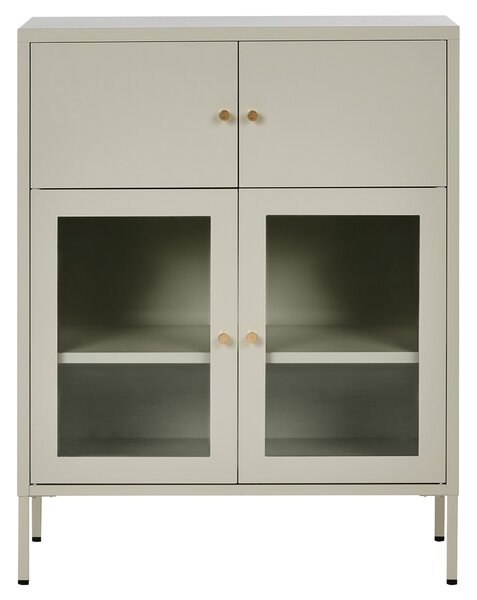 Üveges vitrin ESHOLT Fém 80 cm Világosbézs
