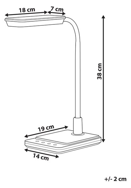 LED asztali lámpa CENTAURUS Dimmer funkcióval Fém Fehér