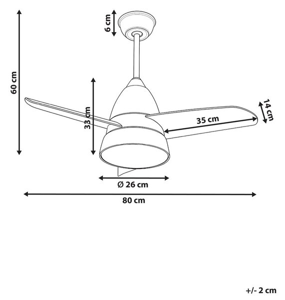 Mennyezeti ventilátor világítással STRAWBERRY Távirányítóval Színes