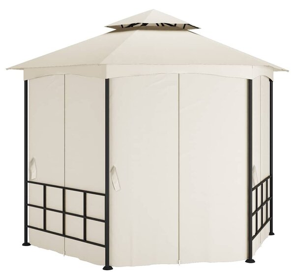 Krémszínű pavilon oldalfalakkal 3,1 x 2,7 m
