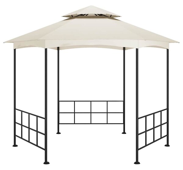Krémszínű pavilon oldalfalakkal 3,1 x 2,7 m