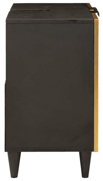 Mosdókagyló szekrény polcokkal Fekete és Arany 62 x 33 x 58 cm