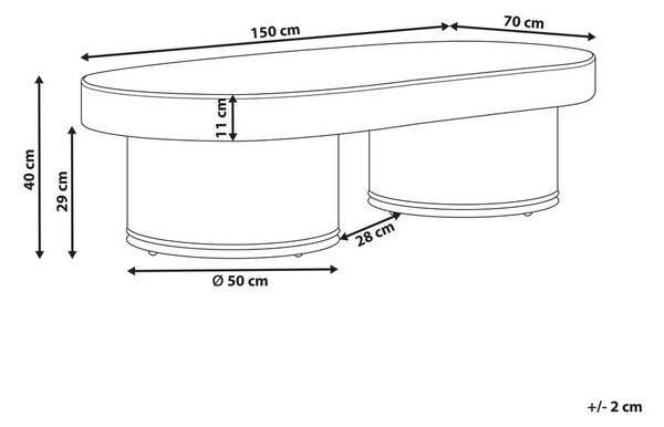 Kerti dohányzóasztal AIROLE 150 cm 70 cm Rattan Barna