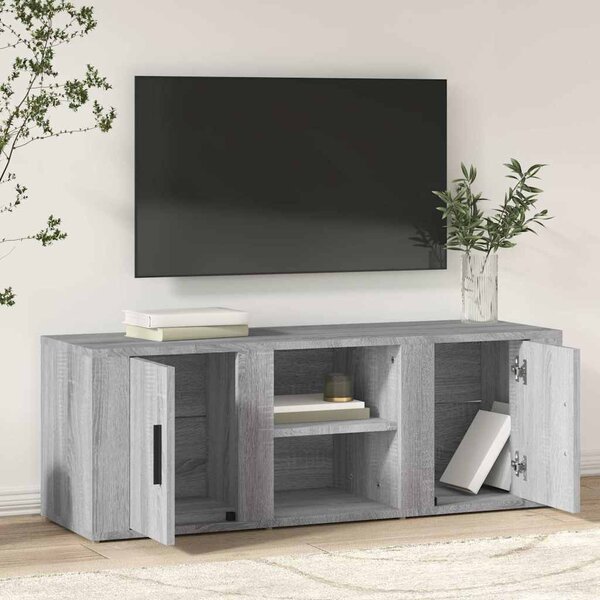 Szürke sonoma színű szerelt fa TV-szekrény 100x31,5x35 cm