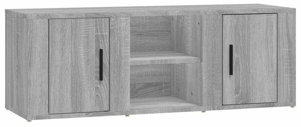 Szürke sonoma színű szerelt fa TV-szekrény 100x31,5x35 cm