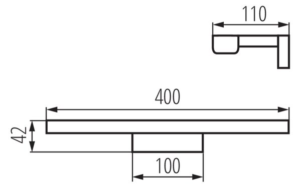 KANLUX Sapho, ASTEN LED fali lámpa 8W, 400x42x110mm, króm, 26680