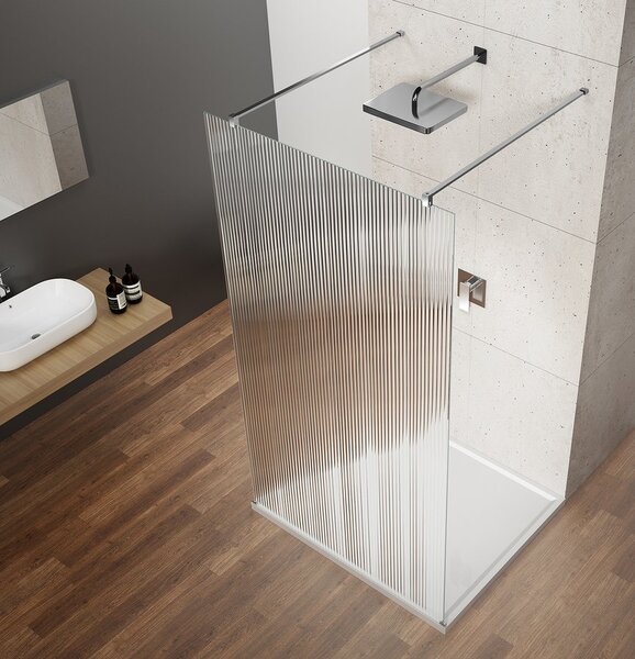 Gelco Sapho, VARIO WHITE egyrészes zuhanyparaván a térbe, matt üveg, 700 mm, GX1470GX2215