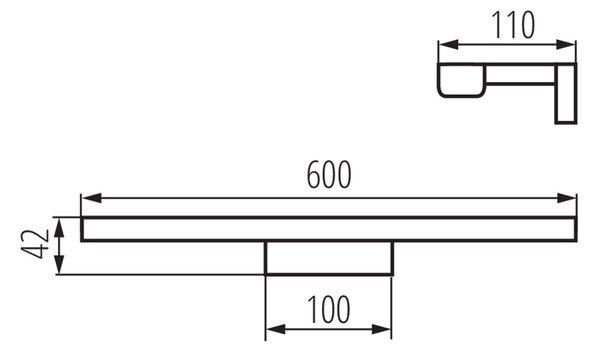 KANLUX Sapho, ASTEN LED fali lámpa 12W, 600x42x110mm, króm, 26681