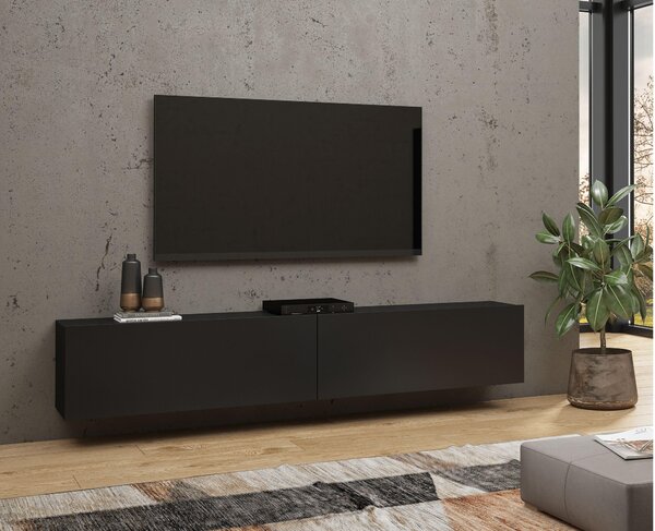 Tv asztal/szekrény Avernic Typ 40 (onyx fekete + wotan tölgy)