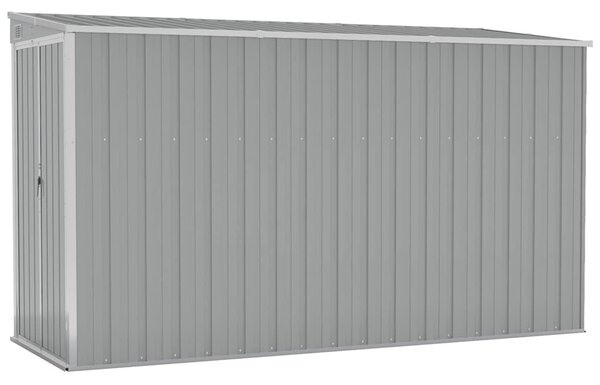 Szürke acél falhoz erősíthető kerti fészer 118 x 288 x 178 cm