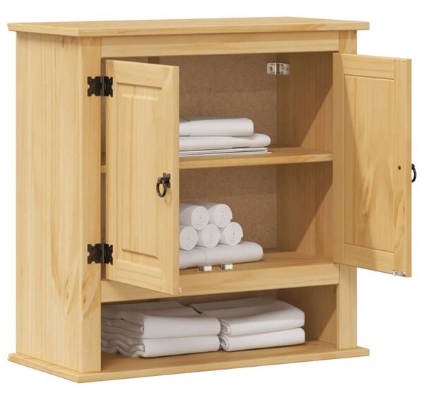 VidaXL Corona Fali Fürdőszobaszekrény - Tömör Fenyőfa - 70x33x71,5 cm