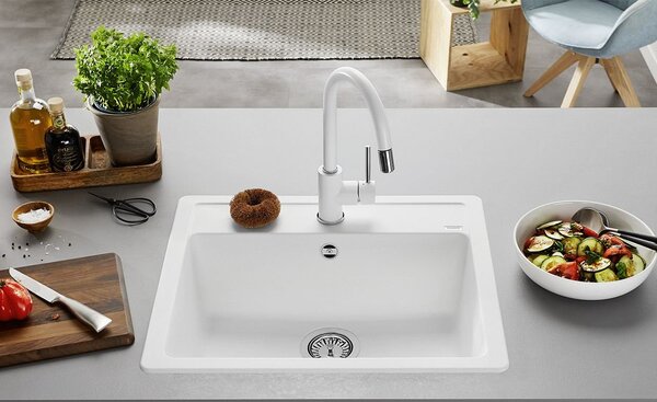 Blanco Legra 6, szilgránit mosogató 585x500x190 mm, 1 kamrás, fekete, 526084