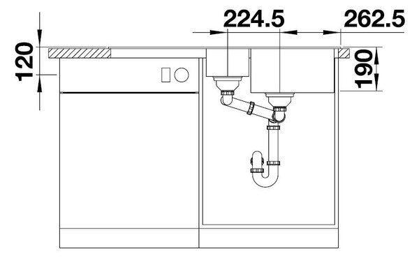 Blanco Legra 6, szilgránit mosogató 1000x500 mm, 1,5 kamrás, antracit, 522207