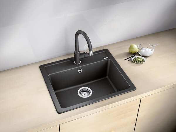 Blanco Legra 6, szilgránit mosogató 585x500x190 mm, 1 kamrás, fekete, 526084