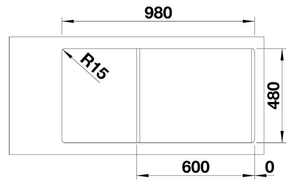 Blanco Legra 6, szilgránit mosogató 1000x500 mm, 1,5 kamrás, antracit, 522207