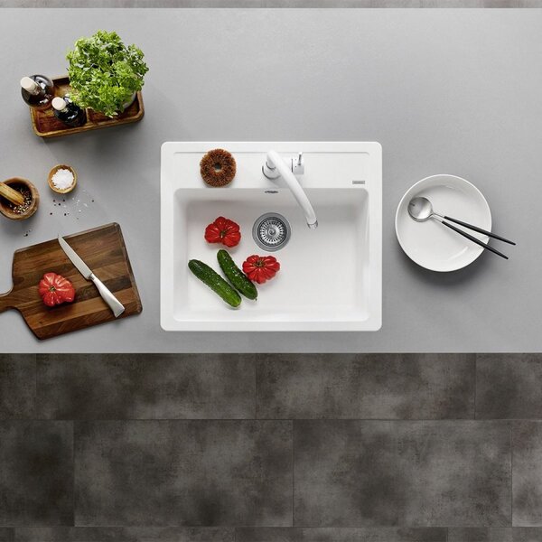 Blanco Legra 6, szilgránit mosogató 585x500x190 mm, 1 kamrás, fekete, 526084