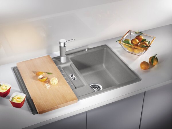 Blanco Zia 45 S, szilgránit mosogató 780x500x190 mm, 1 kamrás, fekete, BLA-526013